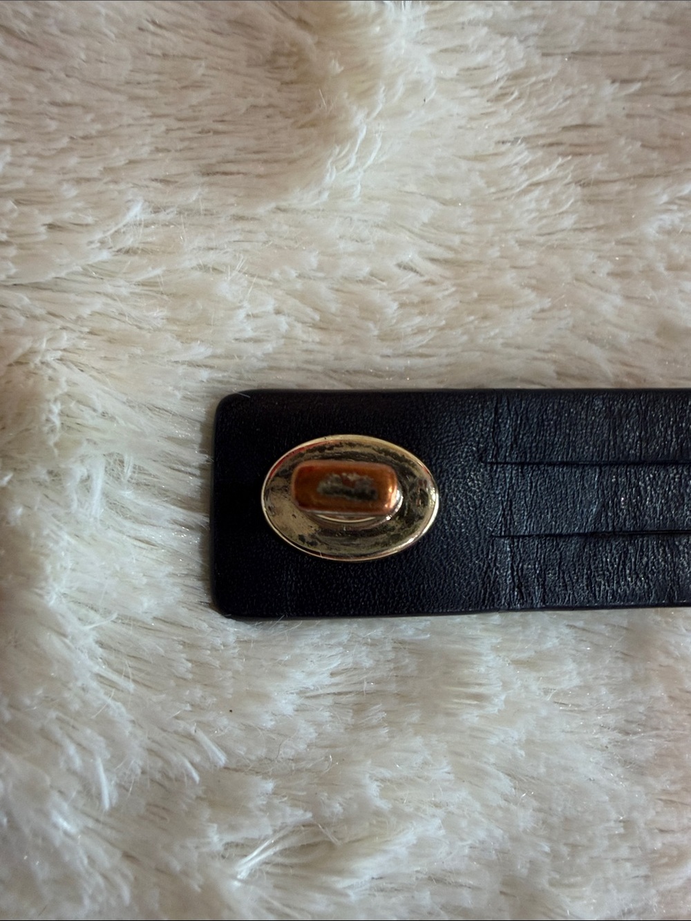 Coach Black Leather Snap Cuff Bracelet with Gold Hardware - Picture 6 of 6